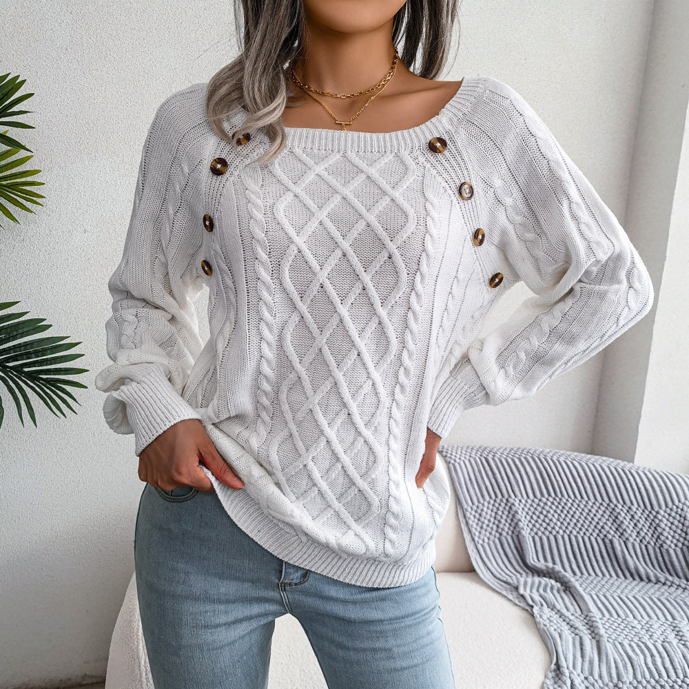 Square Neck Sweater Stylishly Vintage Outings
