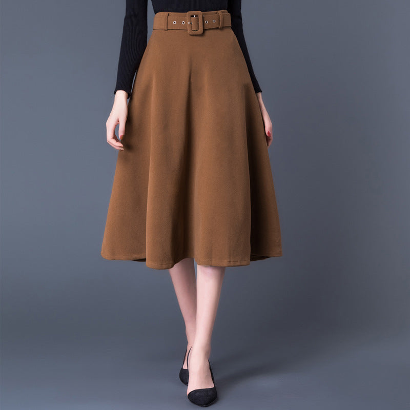 Classic wool blend trapeze skirt