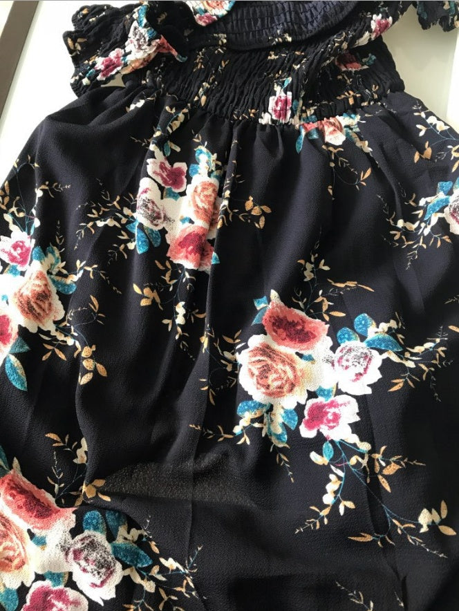 Bohemian Off Shoulder Floral Long Beach Dress - Summer Chiffon Collection