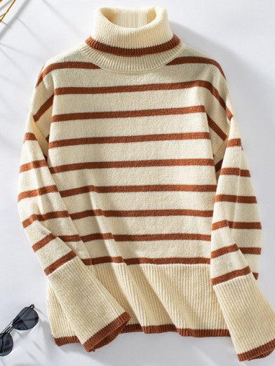 Chic Turtleneck Knit Sweater for Women – Fall and Winter Style