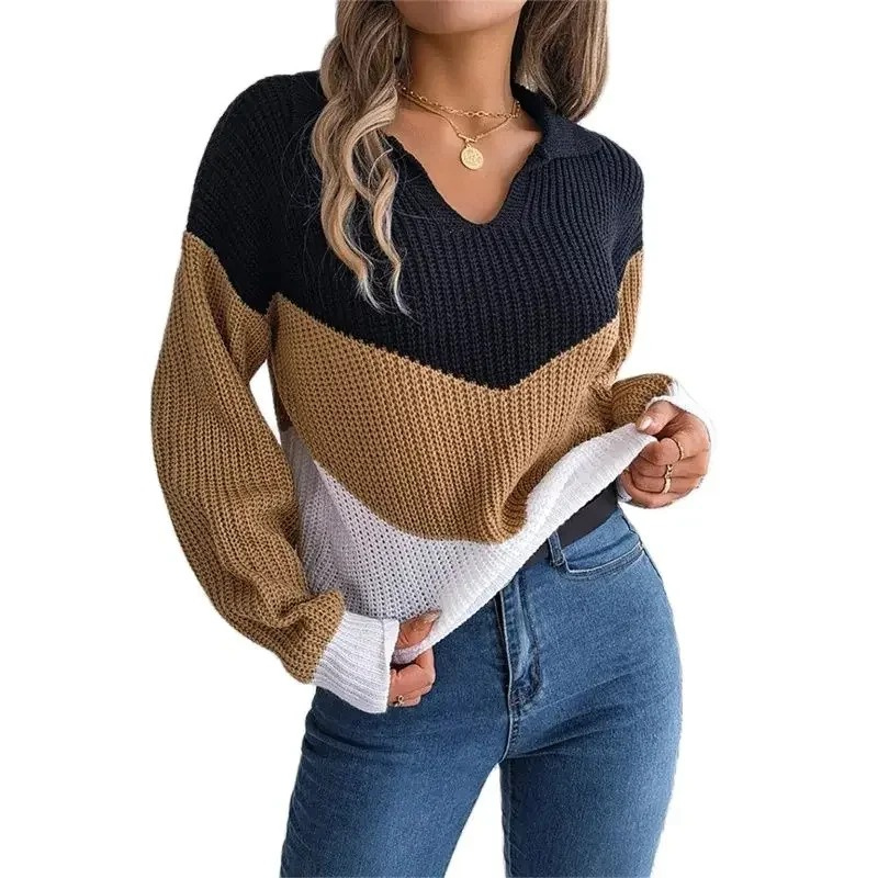 Women's V-Neck Knitted Sweater