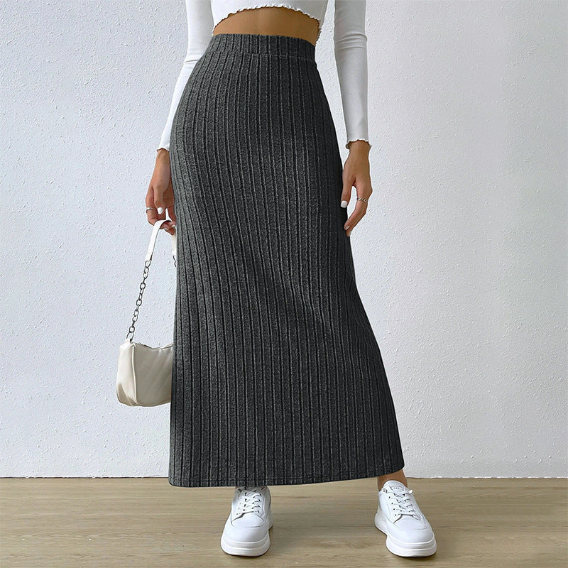 High Elasticity Long Split Sheath Skirt