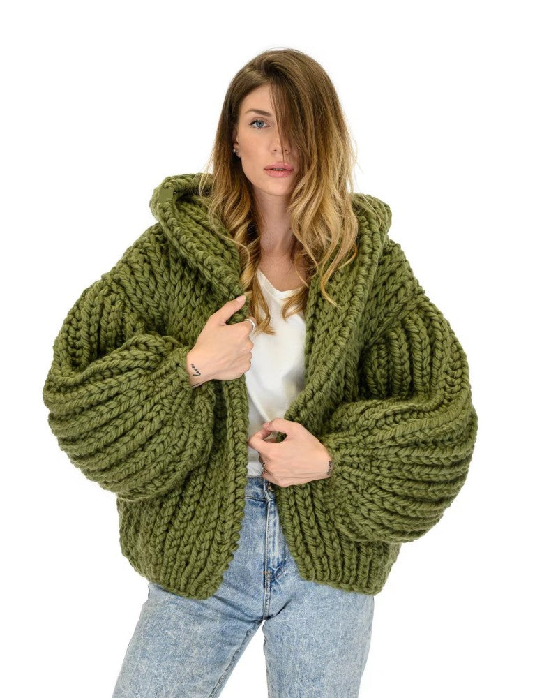 Kapuzen-Cardigan-Sweater