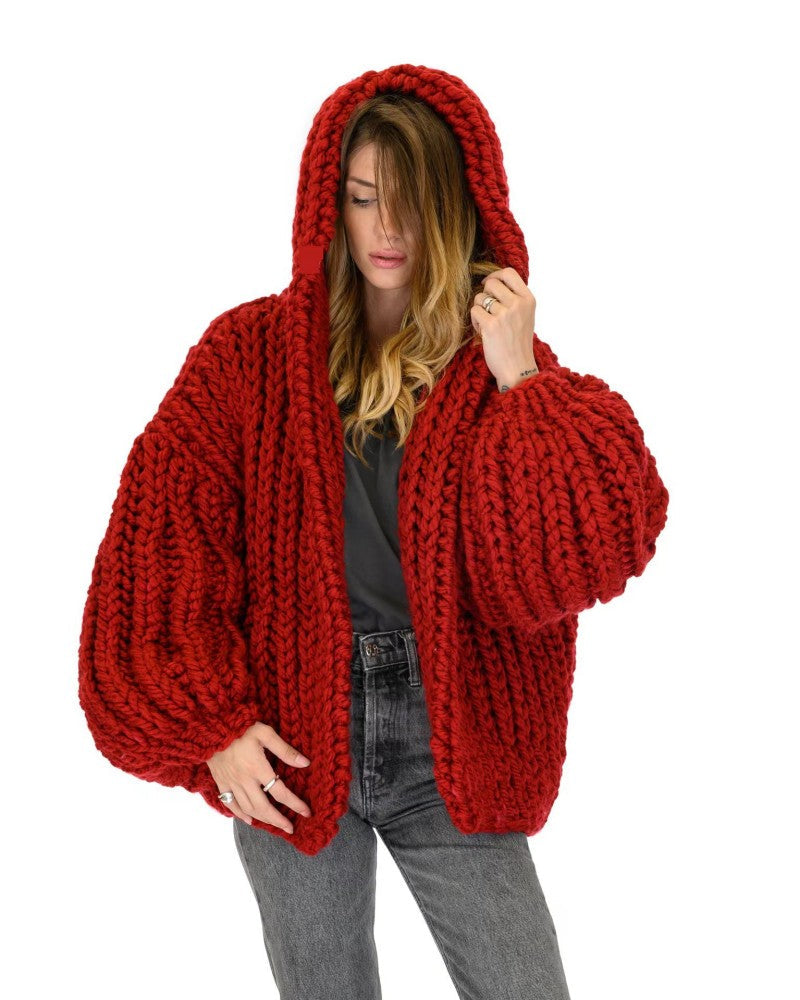 Kapuzen-Cardigan-Sweater