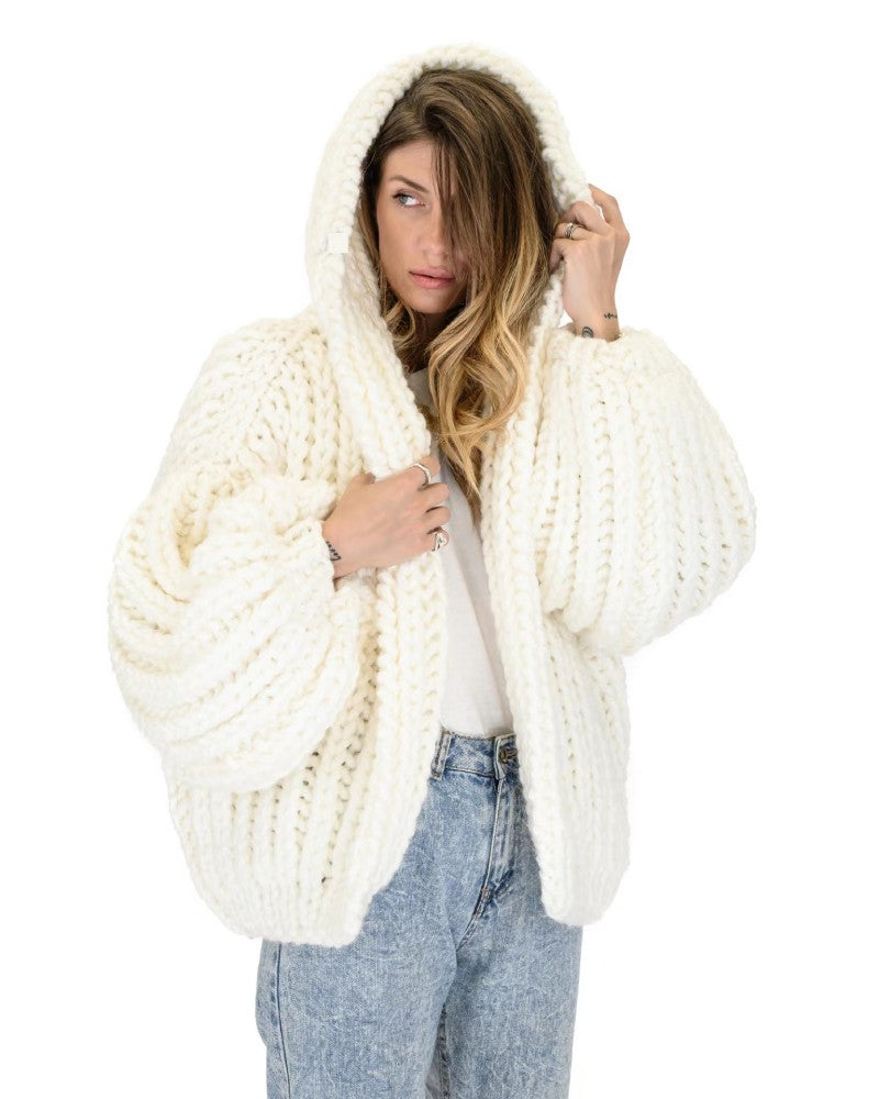 Kapuzen-Cardigan-Sweater
