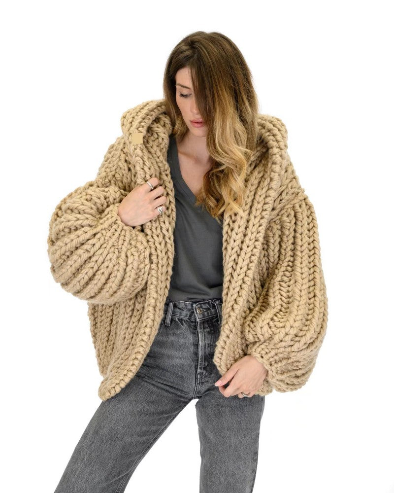 Kapuzen-Cardigan-Sweater