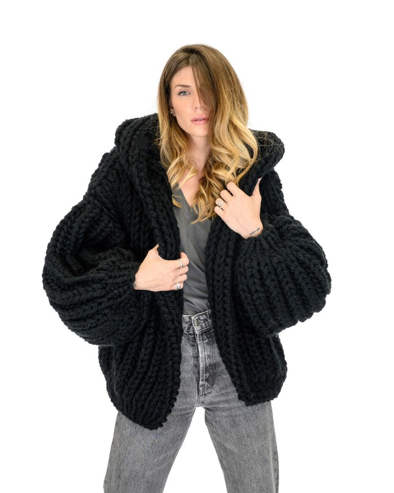 Kapuzen-Cardigan-Sweater