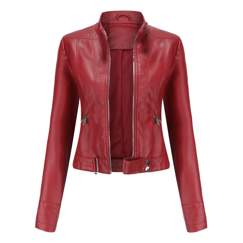 Short leather jacket