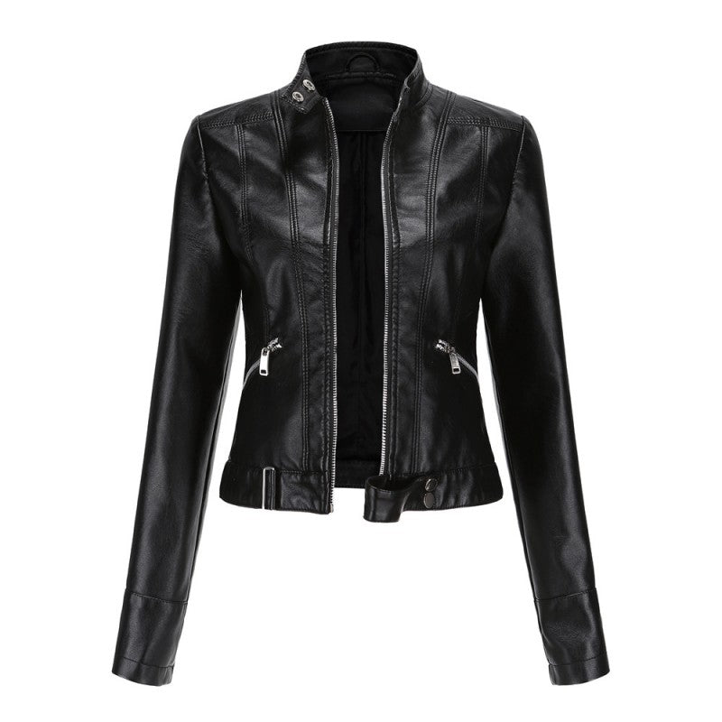 Short leather jacket