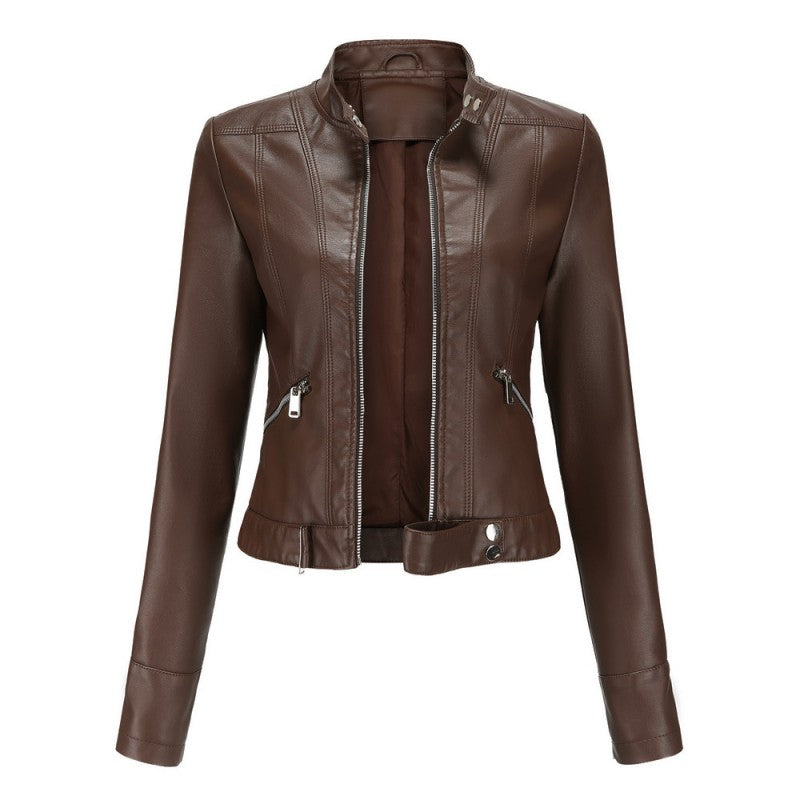Short leather jacket