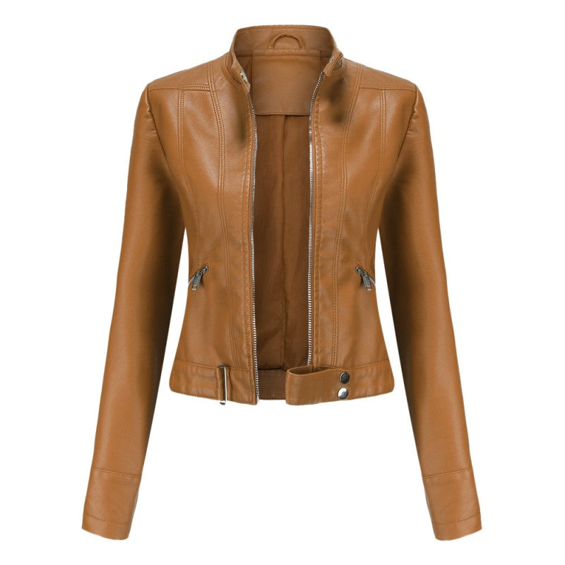 Short leather jacket