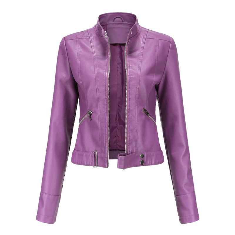 Short leather jacket
