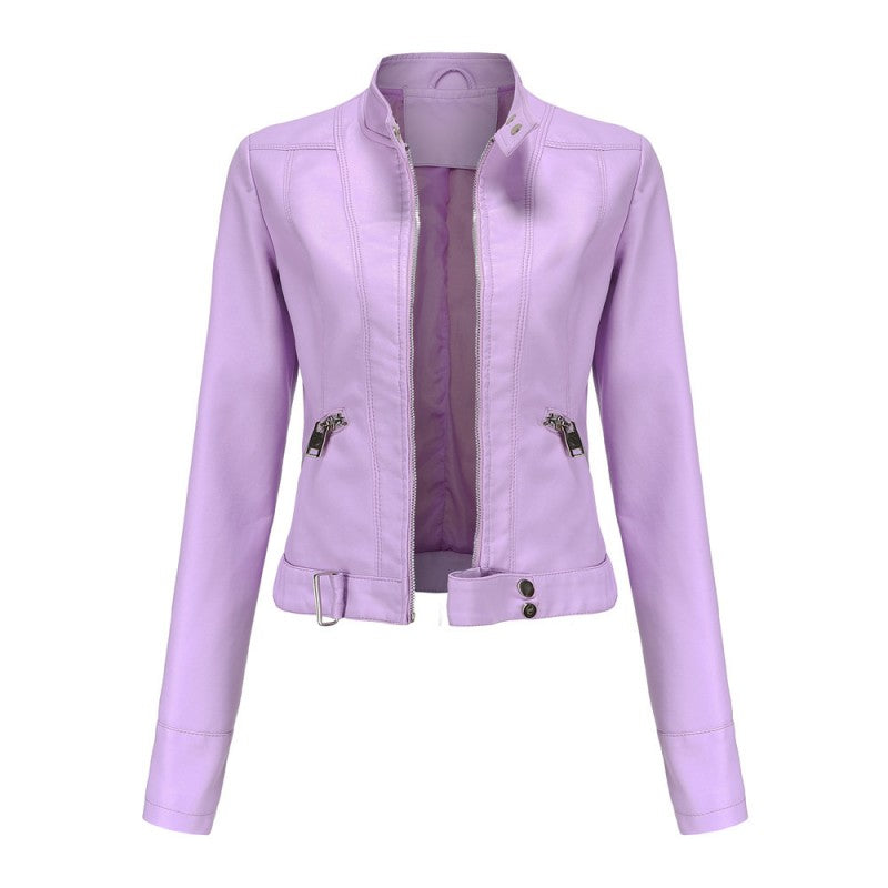Short leather jacket