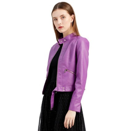 Short leather jacket