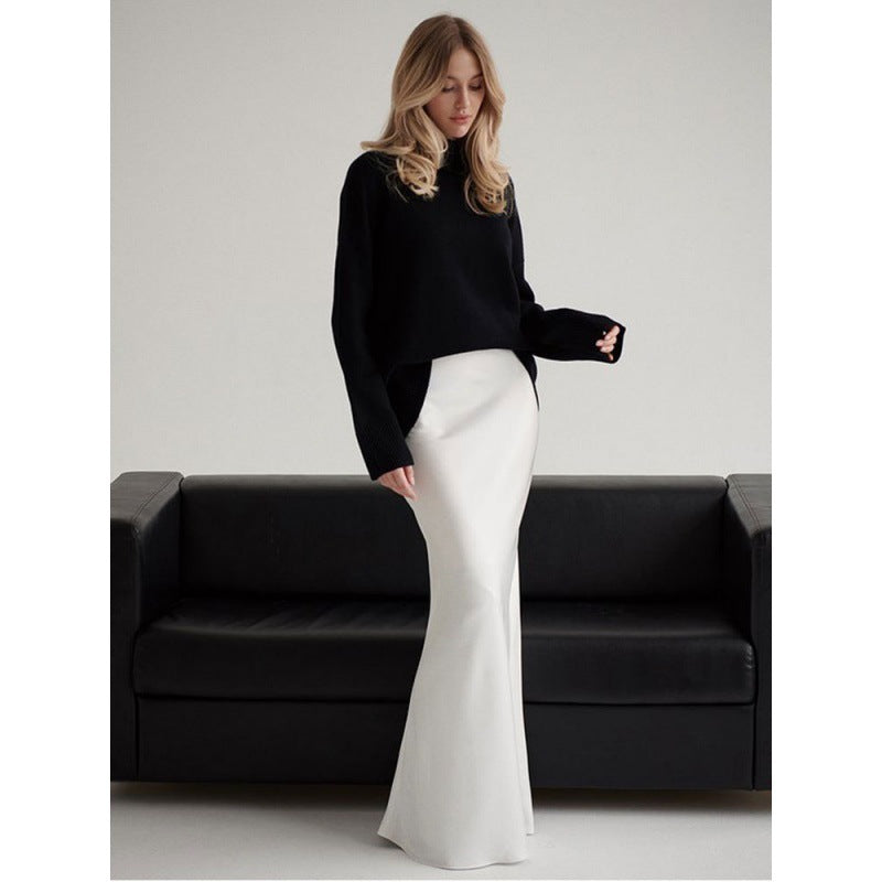 Professional Satin Fishtail Evening Skirt