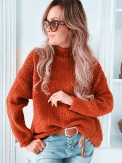 Comfort and Elegance Turtleneck Bouclé Sweater – Chic Style and Optimal Warmth for You