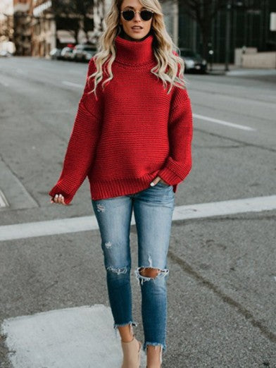 Women's Comfort and Elegance Oversized Turtleneck Sweater