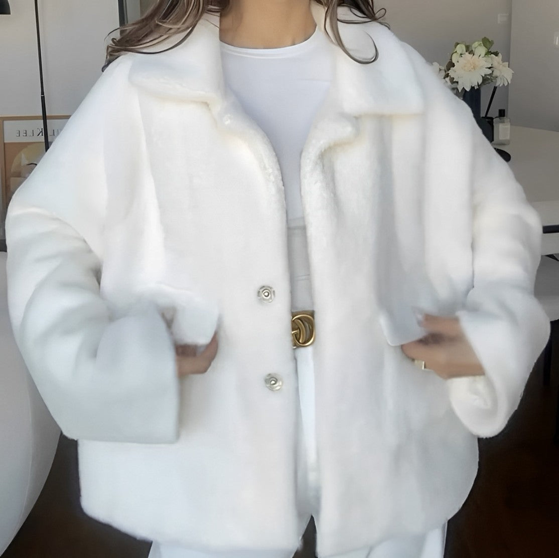 Fluffy loose coat