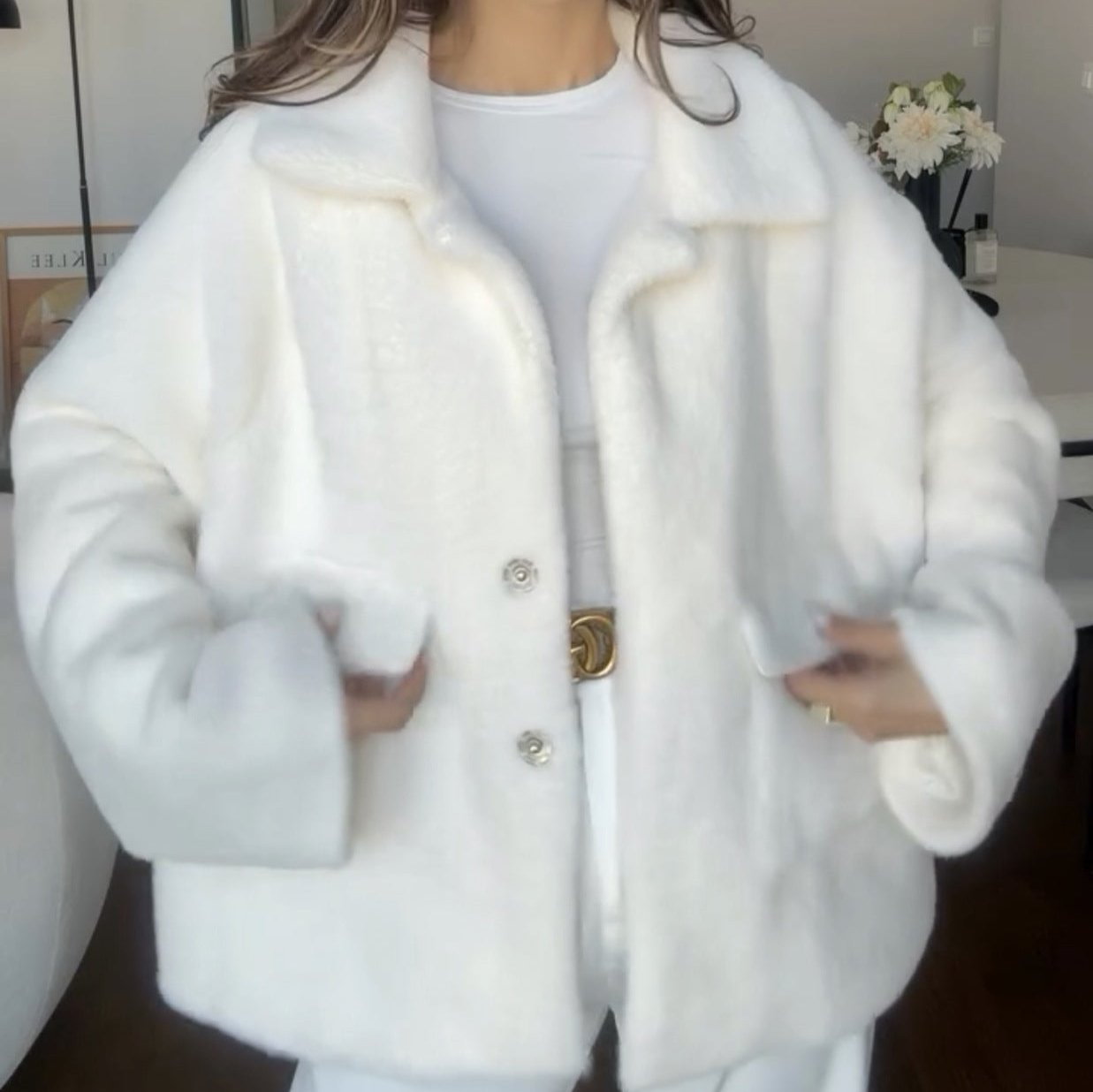 Fluffy loose coat