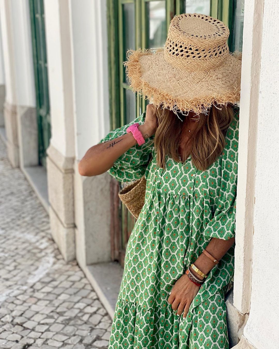 Vintage Boho Floral Maxi Dress - Casual V Neck Short Sleeve Long Dress