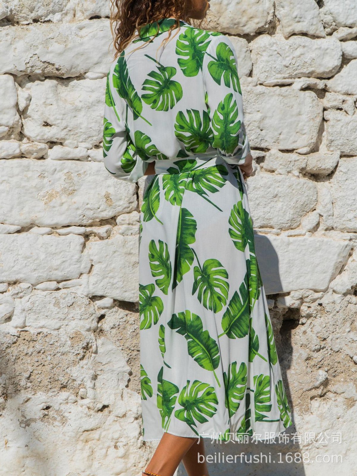 Madrid Vintage V Neck Chiffon Dress - Floral Print High Waist Maxi Dress