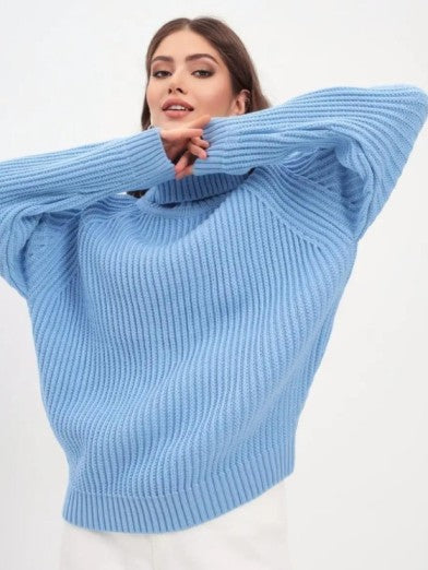 Knitted Turtleneck Tunic, Stylish Comfort for Cold Season