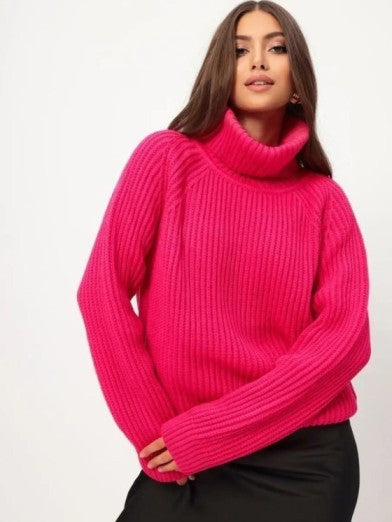 Knitted Turtleneck Tunic, Stylish Comfort for Cold Season