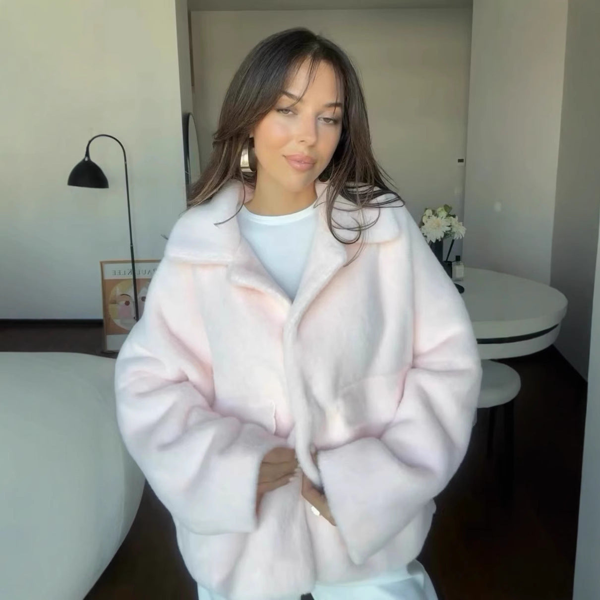 Fluffy loose coat