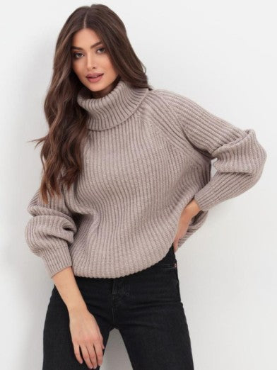 Knitted Turtleneck Tunic, Stylish Comfort for Cold Season