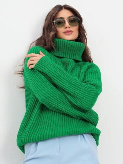 Knitted Turtleneck Tunic, Stylish Comfort for Cold Season