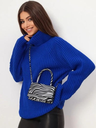 Knitted Turtleneck Tunic, Stylish Comfort for Cold Season