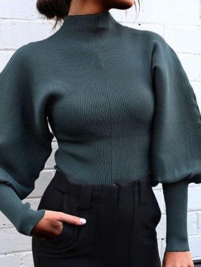 Puff Sleeve Turtleneck Sweater – Fall Elegance and Comfort