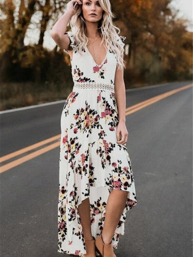 Women's Summer Dress 2024 - Sleeveless V-Neck Maxi Flowy Beach Cocktail Party Plus Size