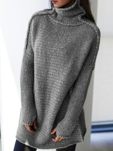 Oversized Knit Turtleneck Sweater – Chic and Comfortable