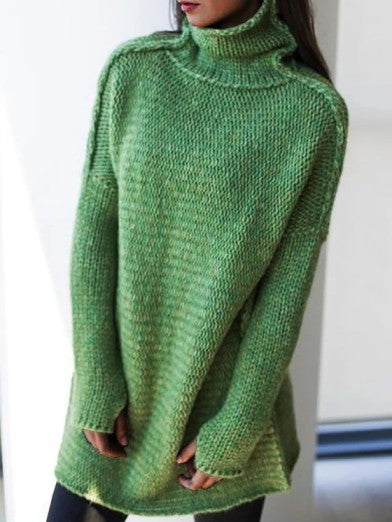 Oversized Knit Turtleneck Sweater – Chic and Comfortable