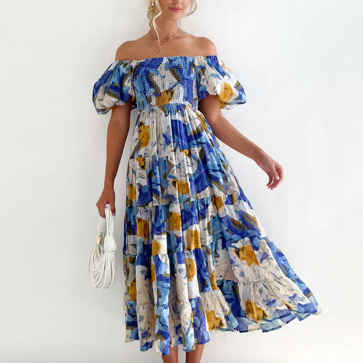 Stylishly Printed Dress Romantic Outings