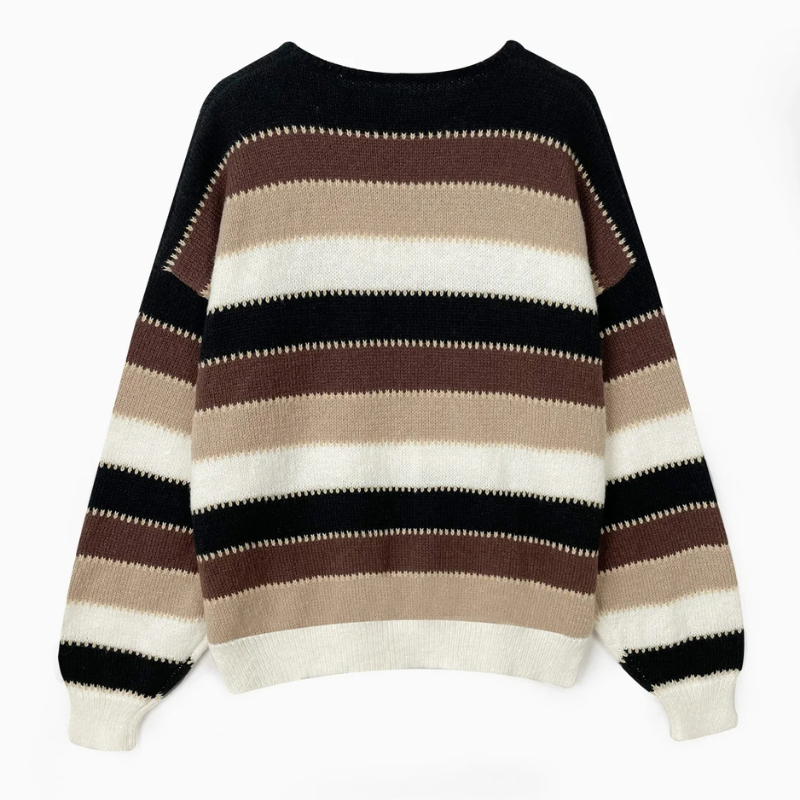 Comfortable sweater with wide stripes