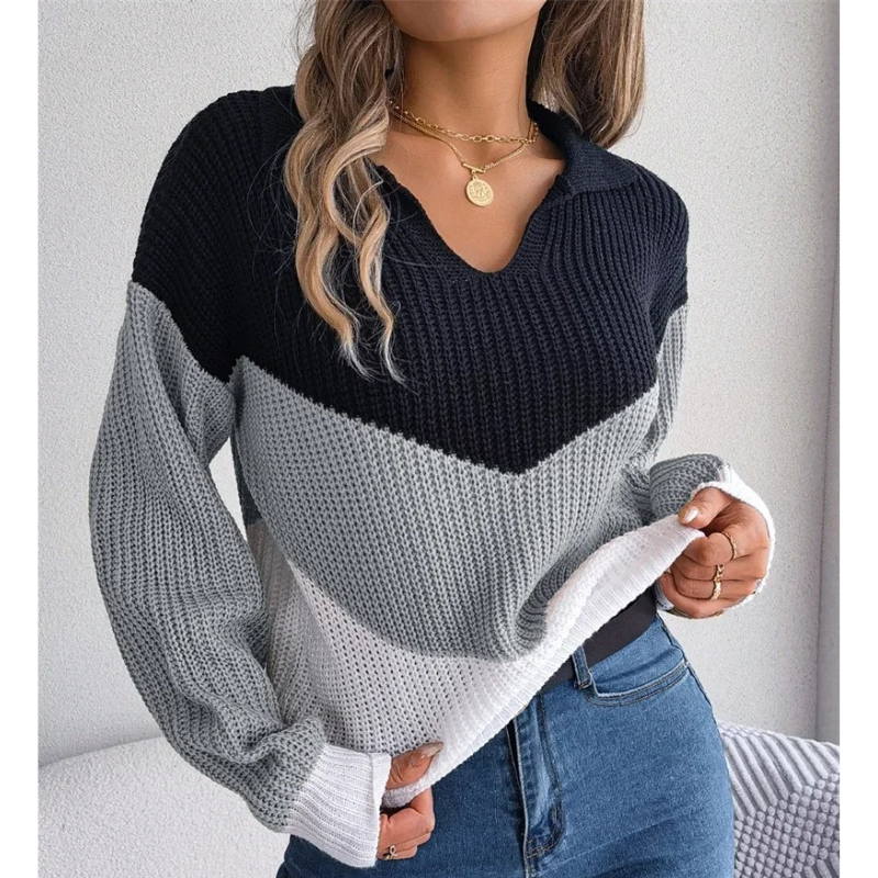 Women's V-Neck Knitted Sweater