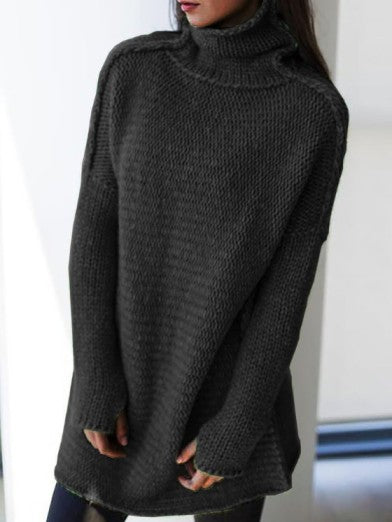 Oversized Knit Turtleneck Sweater – Chic and Comfortable
