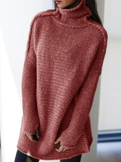 Oversized Knit Turtleneck Sweater – Chic and Comfortable