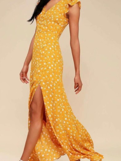 Elegant Vibrant Yellow Dress for Modern Women, Perfect for All Occasions
