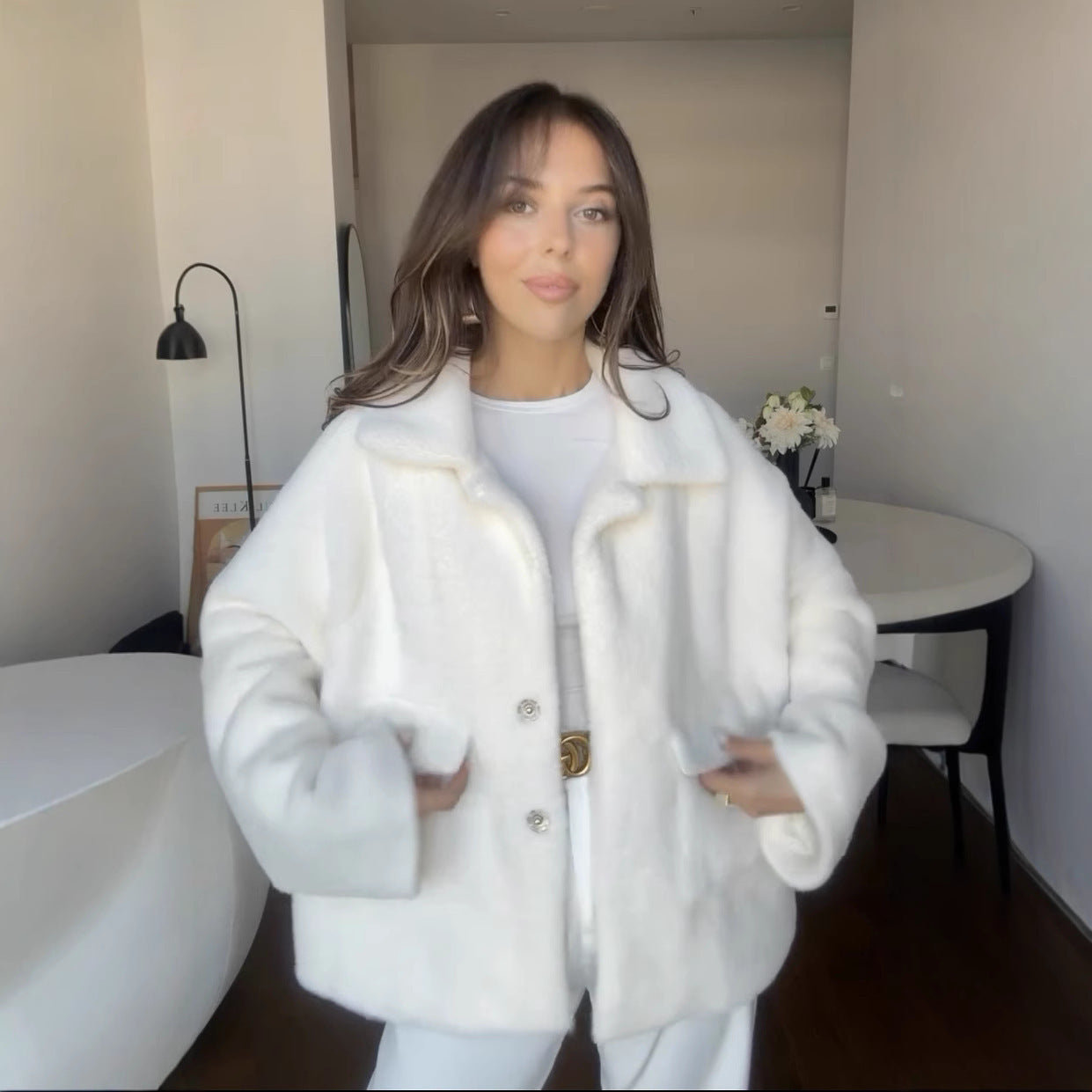 Fluffy loose coat