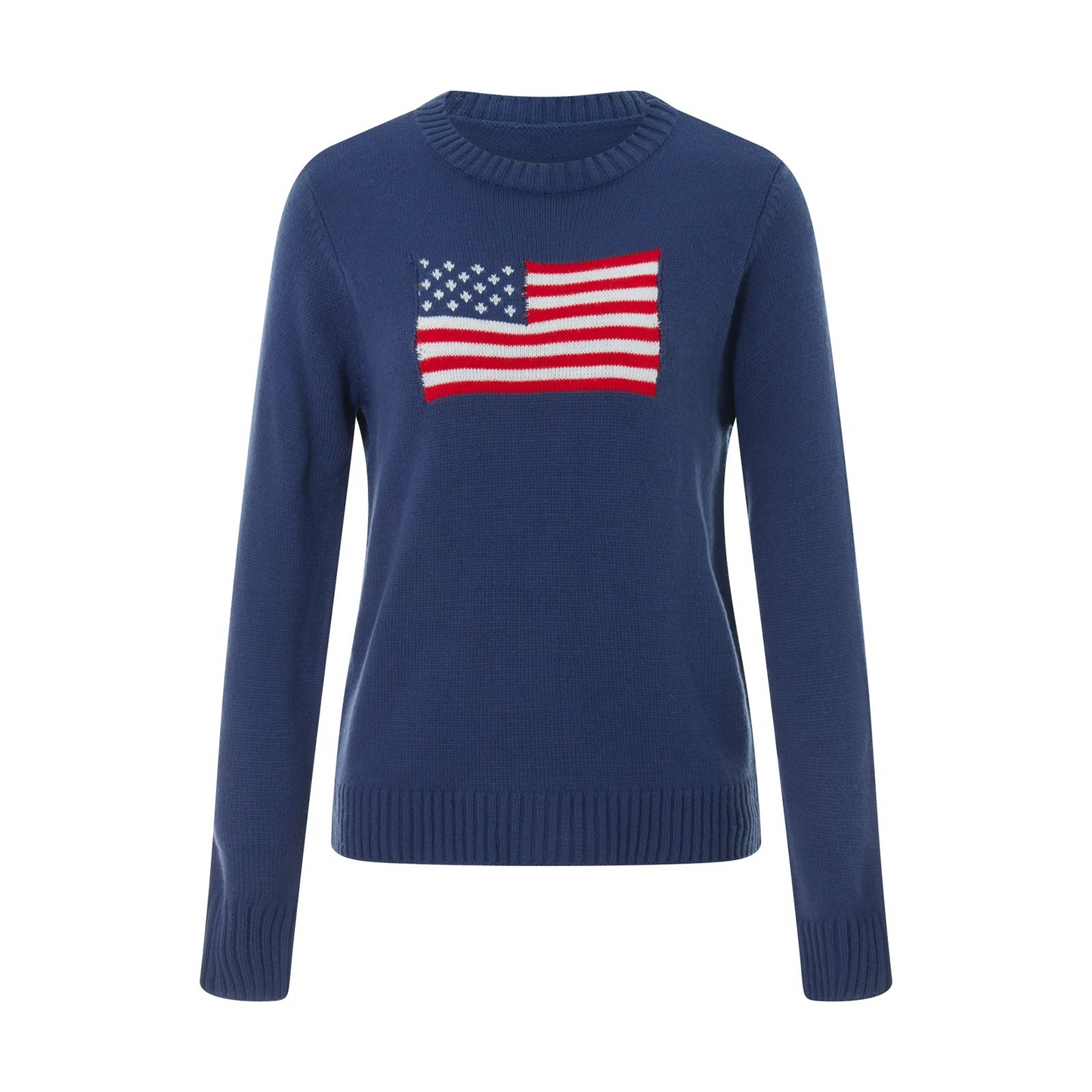 American Flag Detail Knit Sweater