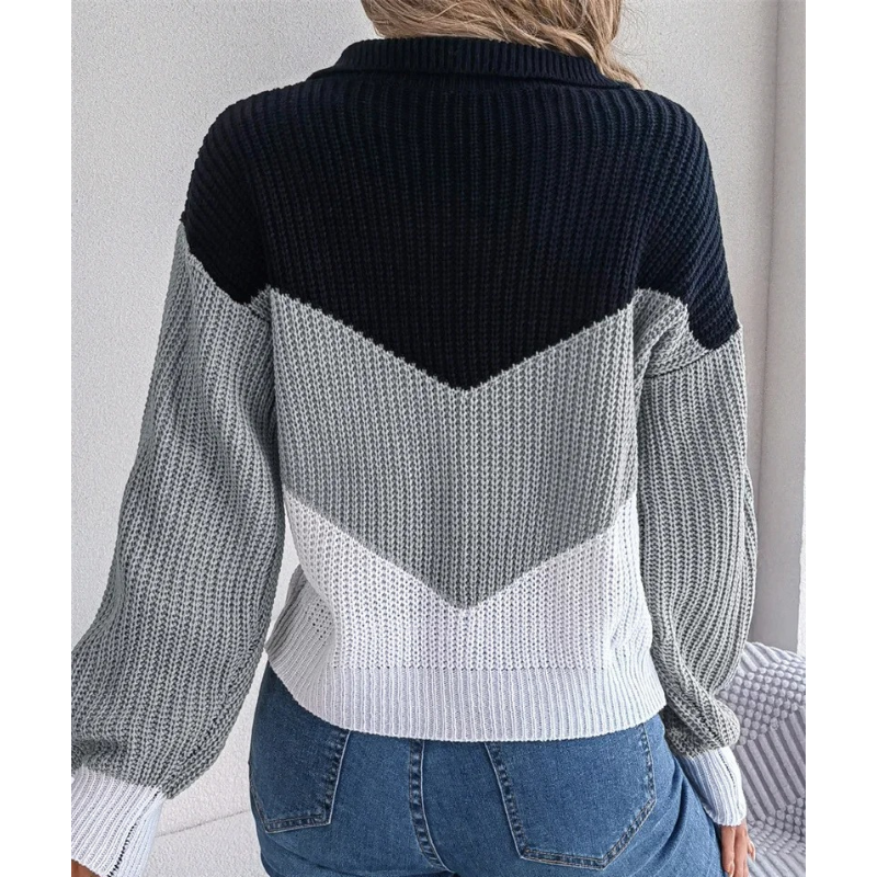 Women's V-Neck Knitted Sweater