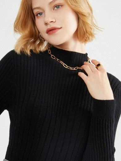 Mid-Height High Neck Sweater – Elegance and Comfort for Cool Seasons