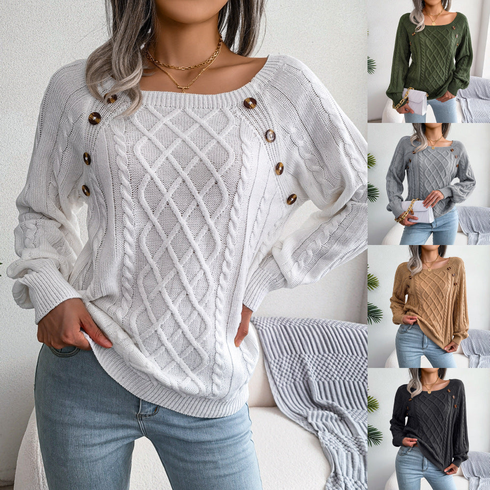 Square Neck Sweater Stylishly Vintage Outings