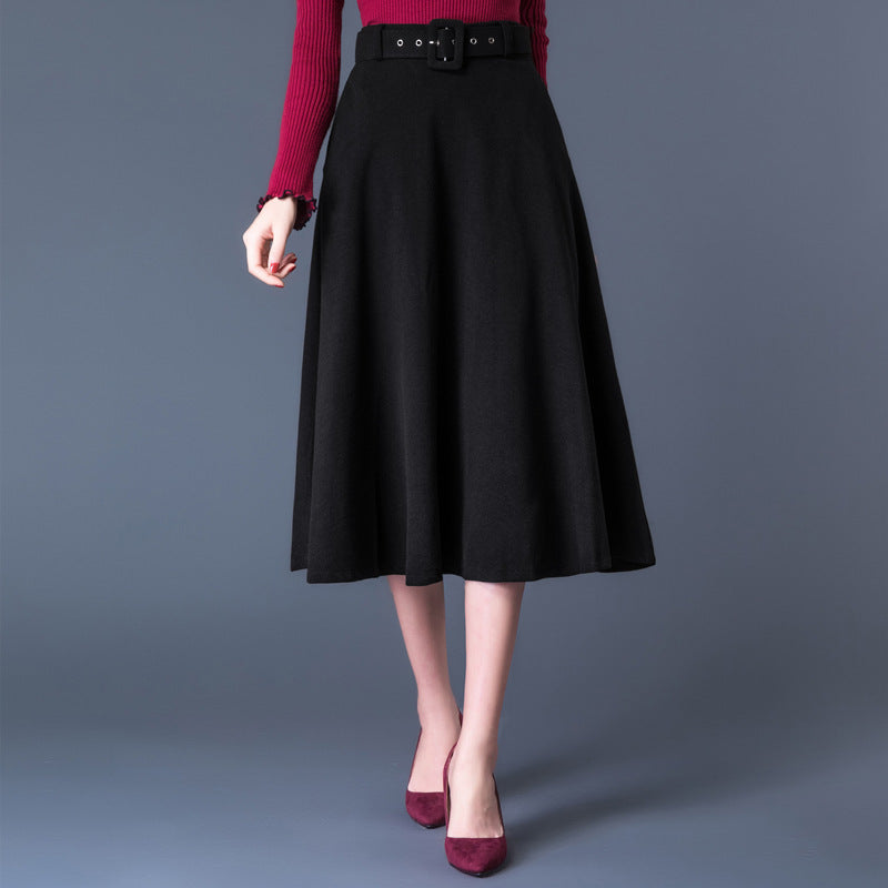 Classic wool blend trapeze skirt