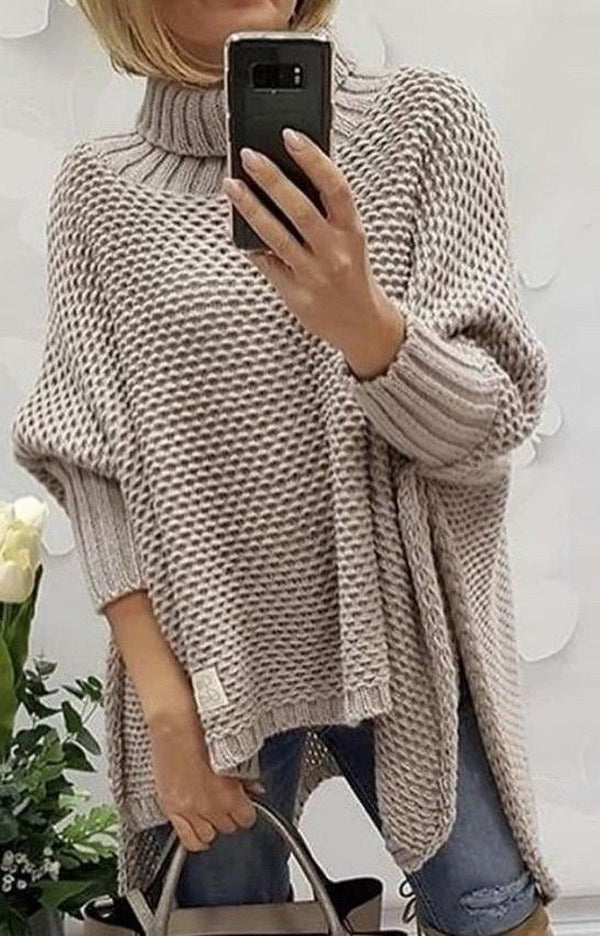 Plain sweater in apricot color.