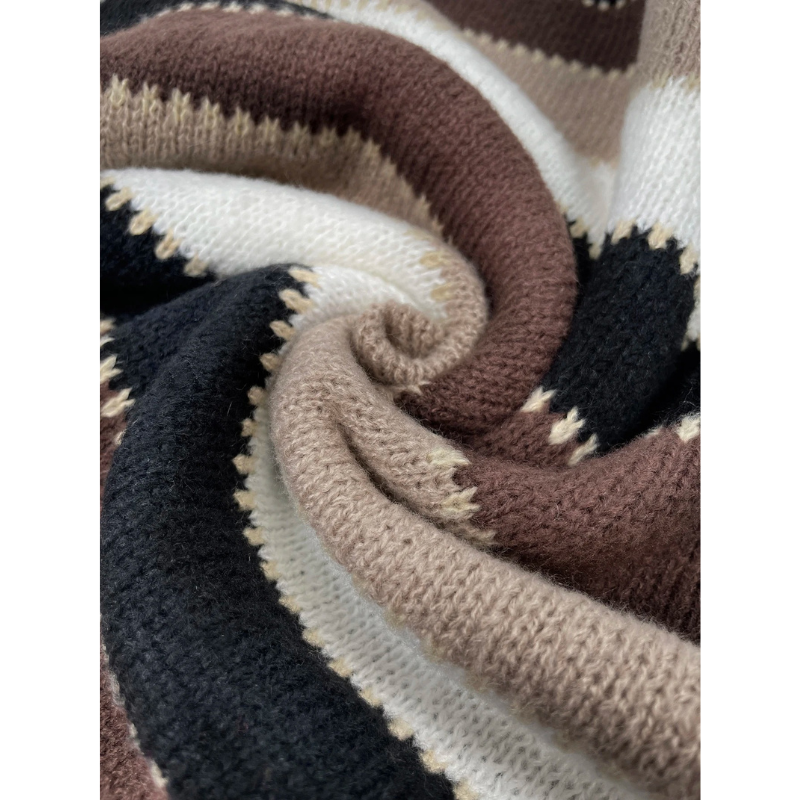 Comfortable sweater with wide stripes