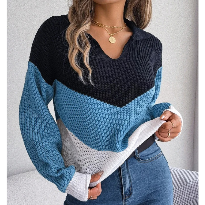 Women's V-Neck Knitted Sweater